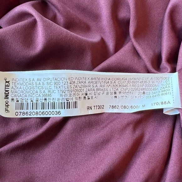 Zara red floral print knee length faux wrap v neck dress - Picture 11 of 13